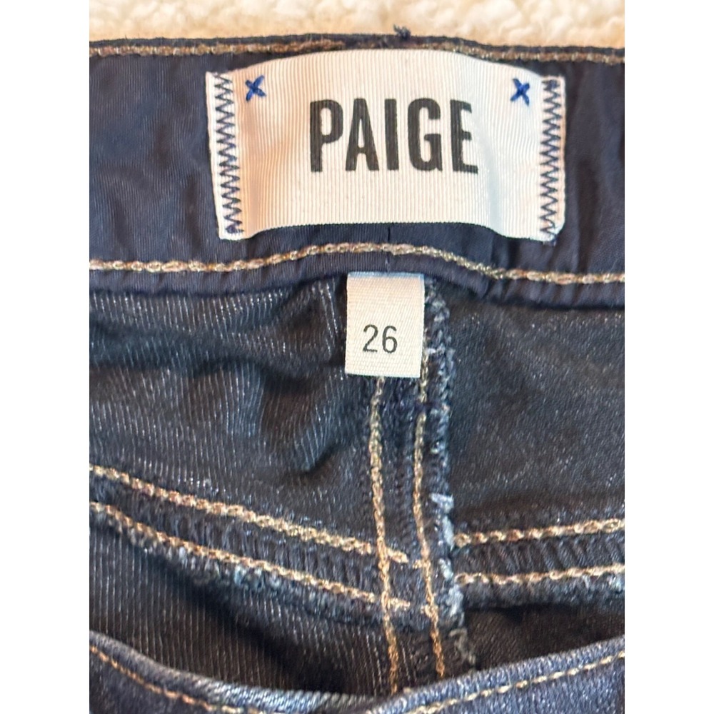 Paige Jeans Women 26 Blue Skyline Skinny Leg Dark Wash 332-103018 - Picture 11 of 16